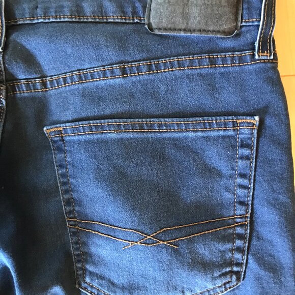 Men’s Patchwork Jeans, Size 36-30: Upcycled Distressed Denim on Denim Patches - Picture 5 of 10